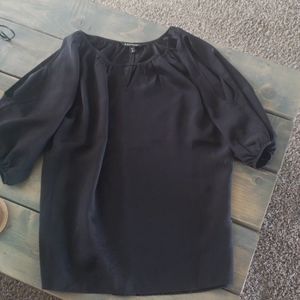 Express M black peek-a-boo sleeve top